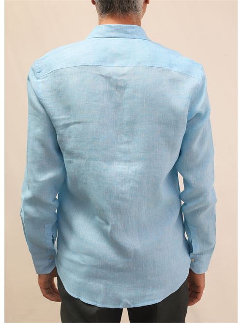 Camicia in lino turchese Mik Mak | CAMICIALINOCOLORATATURCHESE